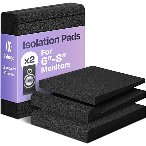 Ekkogo Pair of Studio Monitor Isolation Pads Premium Acoustic Foam to Elevate Audio Ideal Speaker Foam for 6.5-8 Inch Speakers Enhanced with Vibredux HD Foam for Superior Isolation - Image 1