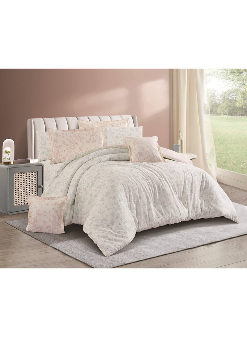 Hours Hours comforter set  Single Size 4pieces, 100% cotton soft floral reversible two comforters with heavy filling  - Image 2