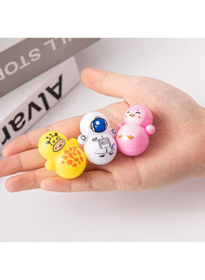 Children's Mini Tumbler Net Red Same Style Cartoon Blue Fat Snowman Santa Claus Spaceman Decompression Small Toy-Color:Black Penguin Tumbler  - Image 3