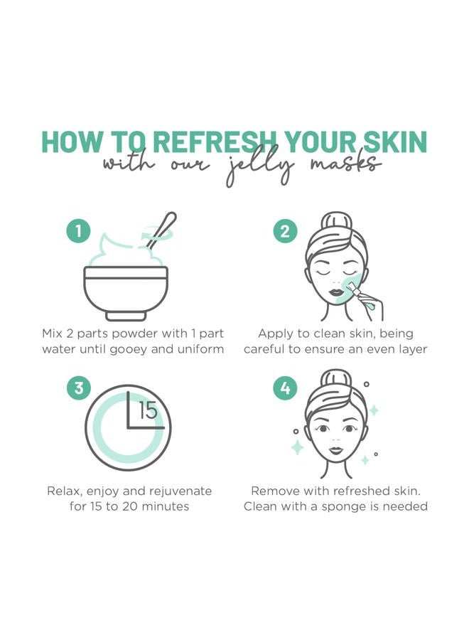 BRÜUN Jelly Mask Jar Chlorella Peel-Off Face Care Rubber Mask - A 23 fl oz Skin Care Moisturizing Gel Mask Jar Spa Set for Men, Women and Adults on Formal Gatherings and Events - Image 4