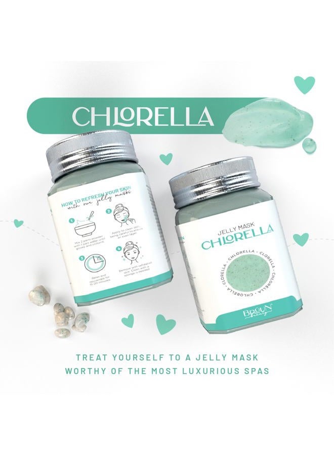 BRÜUN Jelly Mask Jar Chlorella Peel-Off Face Care Rubber Mask - A 23 fl oz Skin Care Moisturizing Gel Mask Jar Spa Set for Men, Women and Adults on Formal Gatherings and Events - Image 5
