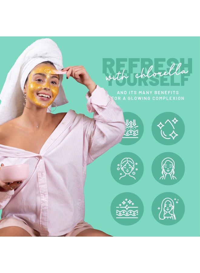 BRÜUN Jelly Mask Jar Chlorella Peel-Off Face Care Rubber Mask - A 23 fl oz Skin Care Moisturizing Gel Mask Jar Spa Set for Men, Women and Adults on Formal Gatherings and Events - Image 3