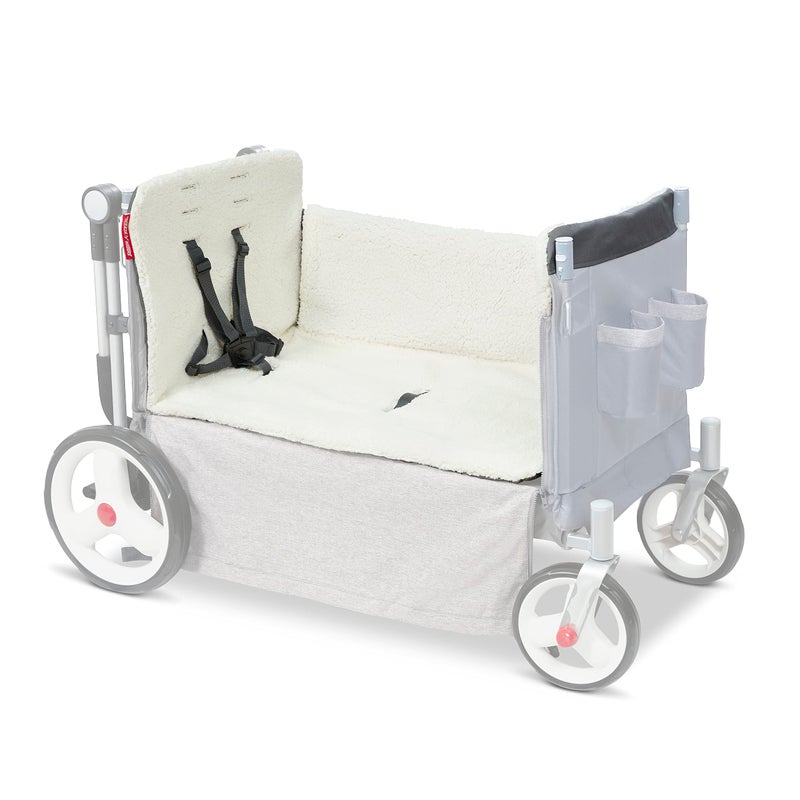 Radio Flyer بطانة عربة راديو فلاير كوزي شيربا بيج تناسب معظم العربات والعربات سهلة التركيب والإزالة بطانة شيربا ناعمة لعربة للراحة والدفء - Image 2