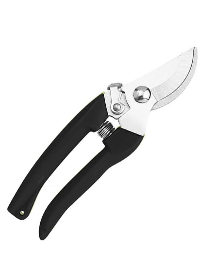 Curve Gardening Scissor with Sharp Stainless Steel Blade Garden Shears for Cutting Flowers Trimming Plants of Yard Florist Flower Rose Herb Hedge Bonsai and Fruits Picking (Black Handle) - Image 1