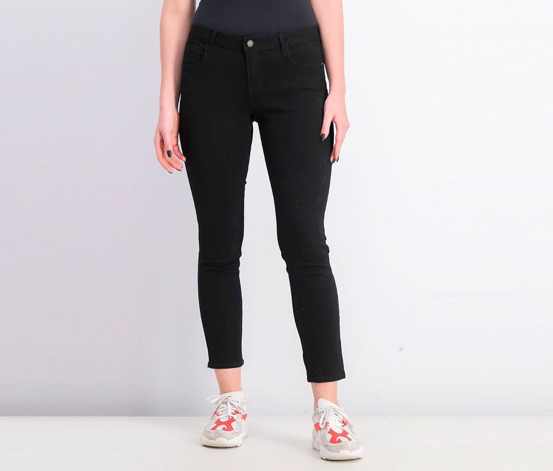 Old Navy جينز نسائي سوبر سكينى منخفض الخصر، أسود - Image 1