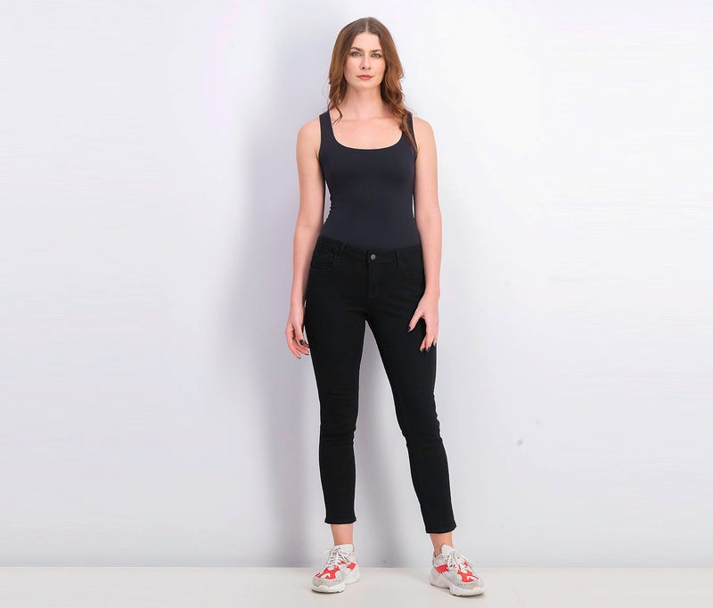 Old Navy جينز نسائي سوبر سكينى منخفض الخصر، أسود - Image 3