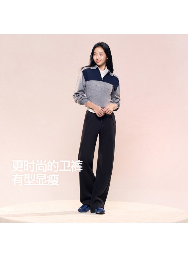 SIINSIIN Women'S Sweatpants, New Autumn And Winter Collection, Drape-Fit Versatile Style, Petite-Friendly Slimming Effect, Fleece-Lined High-Waist Wide-Leg Pants, Casual Pants With Sporty Style - Image 2