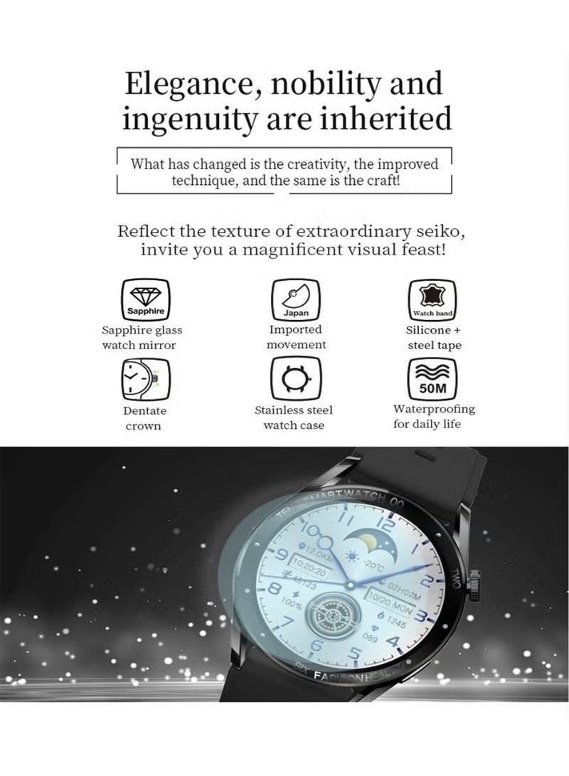 W&O Smartwatch X1 pro max new model for men is a multifunctional sports watch with AMOLED screen, heart rate monitor and activity monitor, with three straps (watch silver) - Image 5