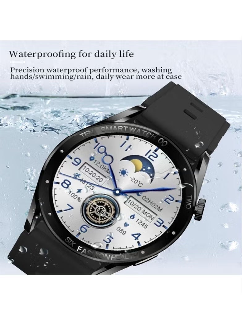 W&O Smartwatch X1 pro max new model for men is a multifunctional sports watch with AMOLED screen, heart rate monitor and activity monitor, with three straps (watch silver) - Image 3