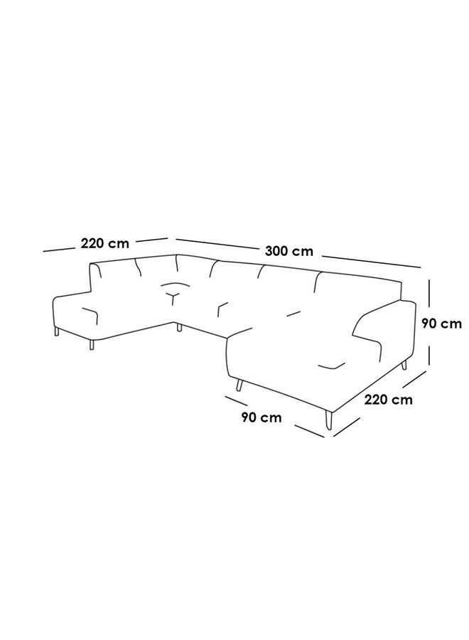 home house Corner Sofa – Beige, 300×220×220×90×90 Cm - Image 2
