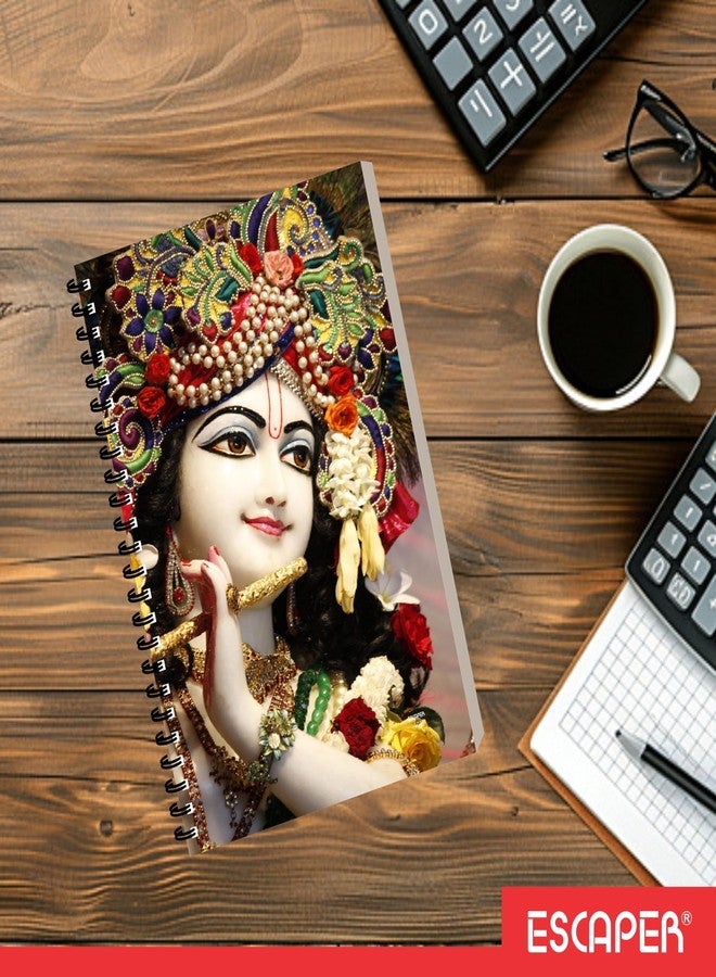 ESCAPER Radha Krishna Diary Notebook A5 Size, 160 Ruled Pages, Designer Notepad For Writing, Office, Gift, Students Smooth Writing Notebooks, Executive Notepad (1, Krishna Design 1) - Image 5