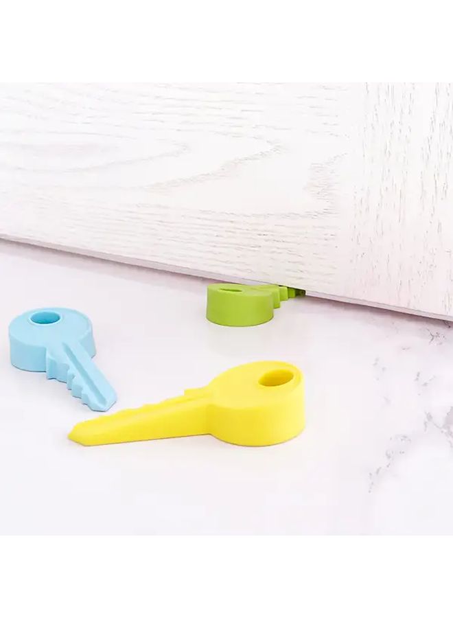 Blue Door Stopper with Key Lock Anti Slam Security Wedge for Home Office Hotel - Image 2