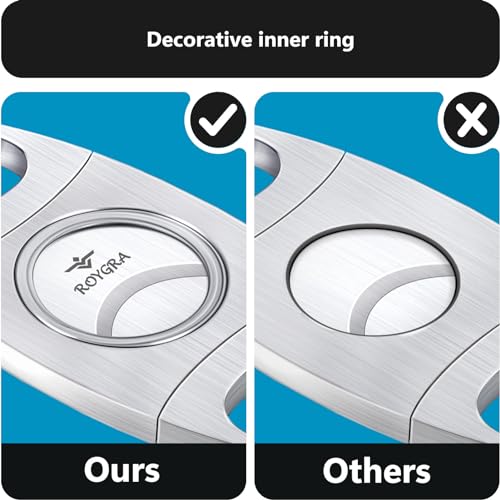 roygra Cigar Cutter Set (2 Pack), Guillotine Double Blade, Cigar Accessories for Men, Stainless Steel Smoking Accessories Tool, Portable Sharp Clean Cut - Silver - Image 4