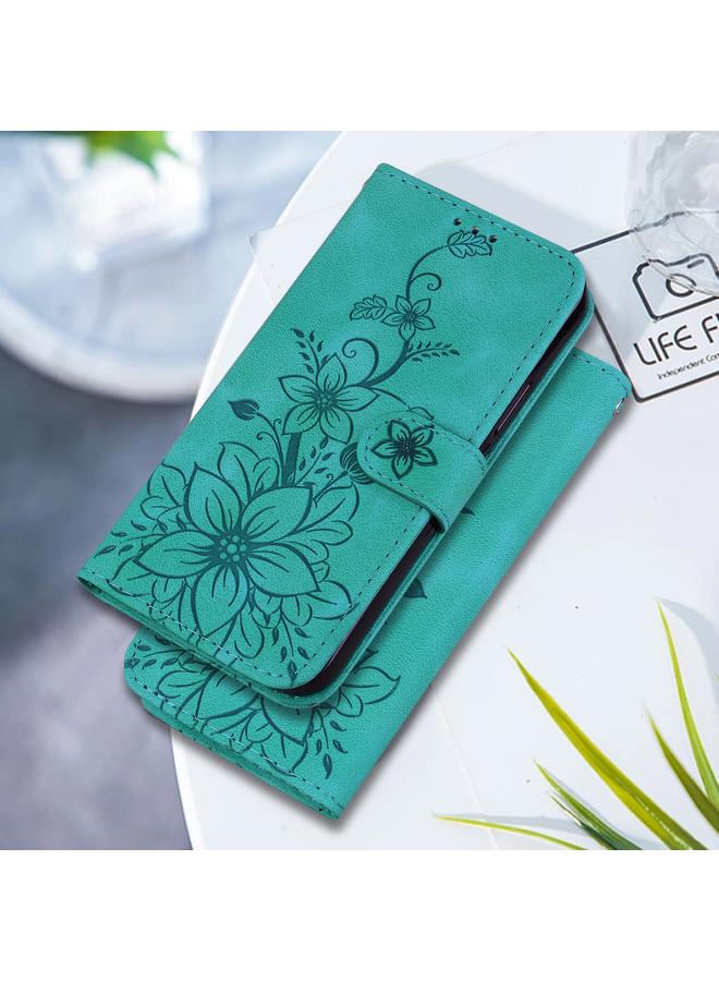 اس-توب جراب لهاتف Google Pixel 9 Pro، جراب هاتف من الجلد المنقوش بنقشة زنبق - Image 2