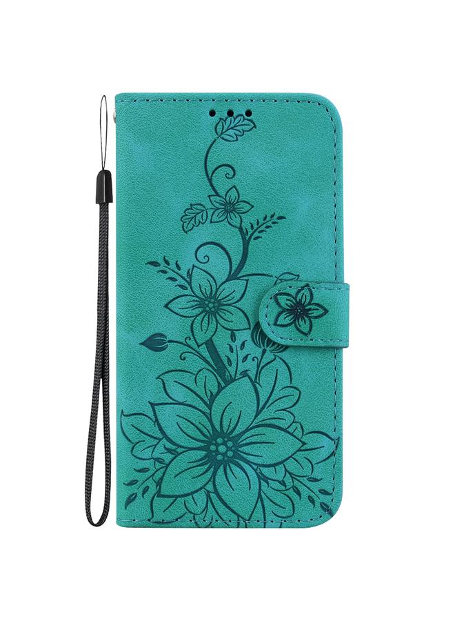 اس-توب جراب لهاتف Google Pixel 9 Pro، جراب هاتف من الجلد المنقوش بنقشة زنبق - Image 3