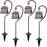 MAGGIFT Maggift 22 Inch Hanging Solar Lights Multipurpose Shepherd Hook Lights with 4 Shepherd Hooks Outdoor Solar - Image 1
