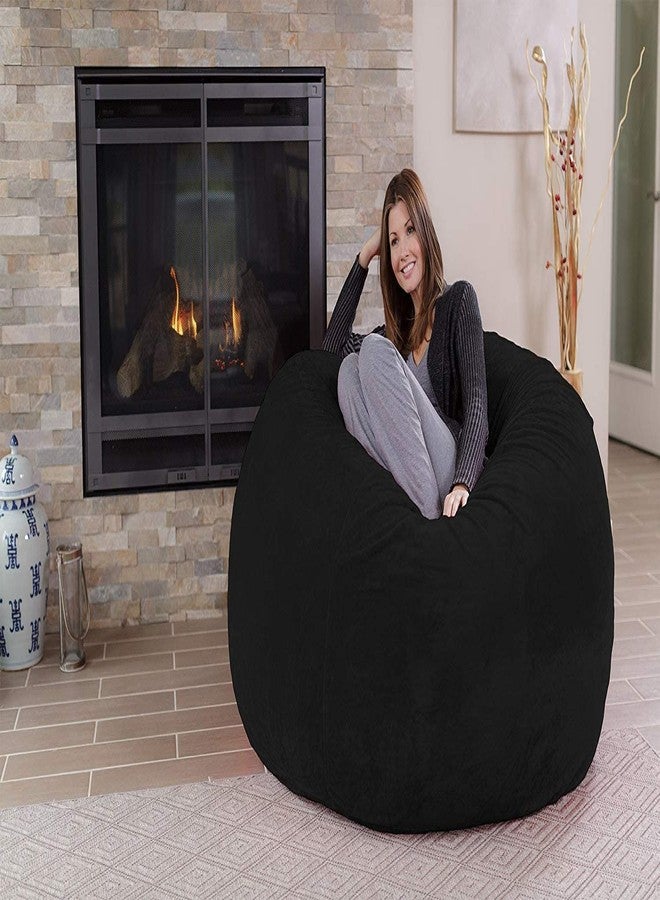 Nest Bedding كرسي بين باج عملاق من نيست بيدينج، طوله 4 أقدام، مناسب لغرفة المعيشة الداخلية، مثالي لألعاب الفيديو، وسادة استرخاء (بدون إسفنج - 4 أقدام، أسود) 1 - Image 2