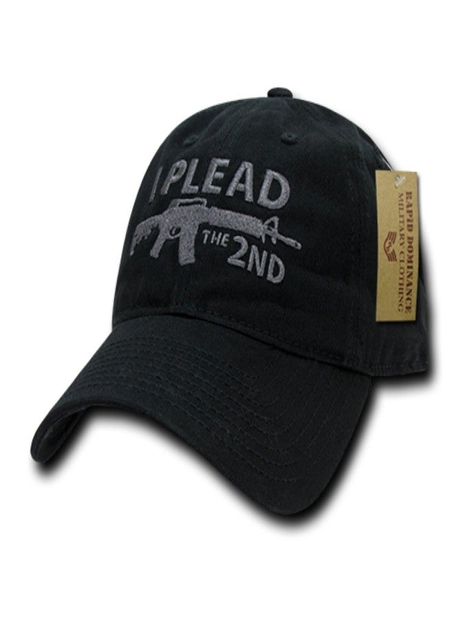 Relaxed Graphic Cap, I Plead 2nd, Black