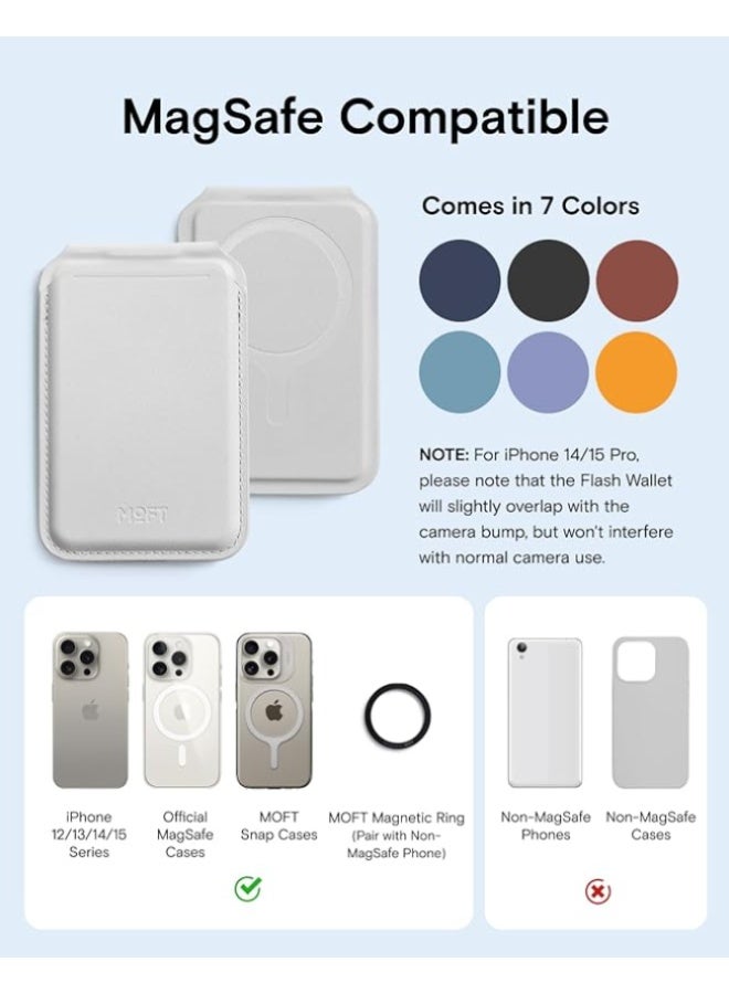 موفت محفظة MOFT MagSafe، حامل بطاقات يتسع لبطاقتين، محفظة مغناطيسية قوية مع إمكانية تعديل الزاوية، محفظة هاتف MOVAS من الجلد النباتي لأجهزة iPhone 15/14/13/12 - Image 4