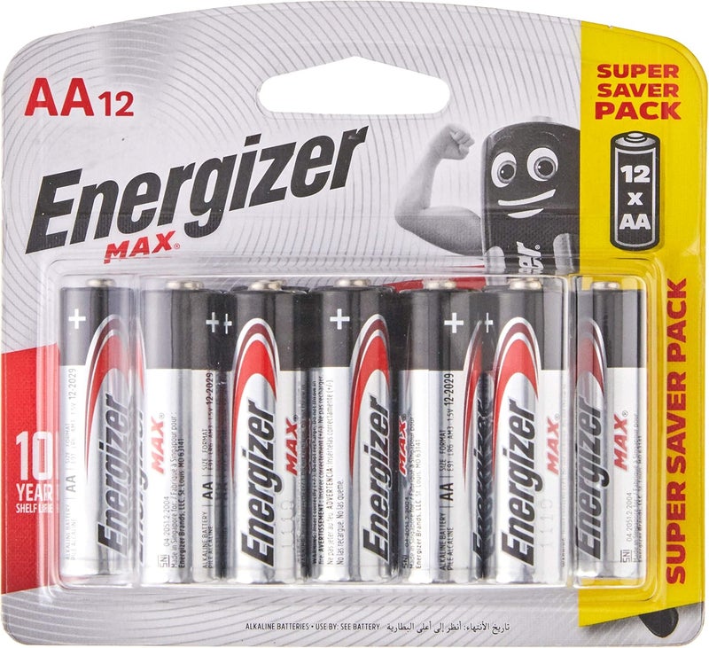 Energizer بطاريات إنرجايزر ماكس القلوية AA - عبوة 12 - Image 1