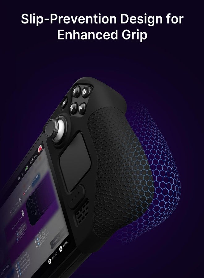 جيسوس غطاء حماية سيليكوني من JSAUX لجهاز Steam Deck - طقم GripSkin و GripArmor (يسار ويمين) - GP0016 أسود - Image 3