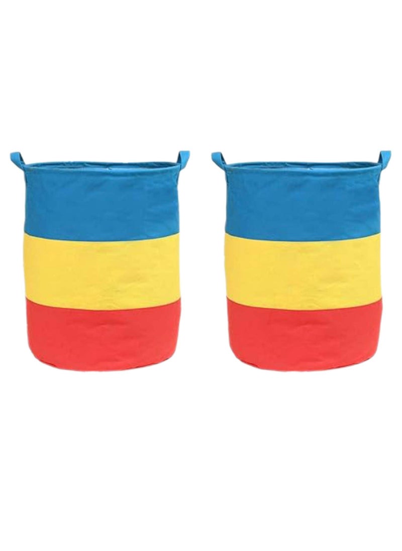 SYSTEMIZE Systemize Laundry Bag Basket for clothes Toys Storage organizer dirty cloth organiser box MultiPack of 2  - Image 1
