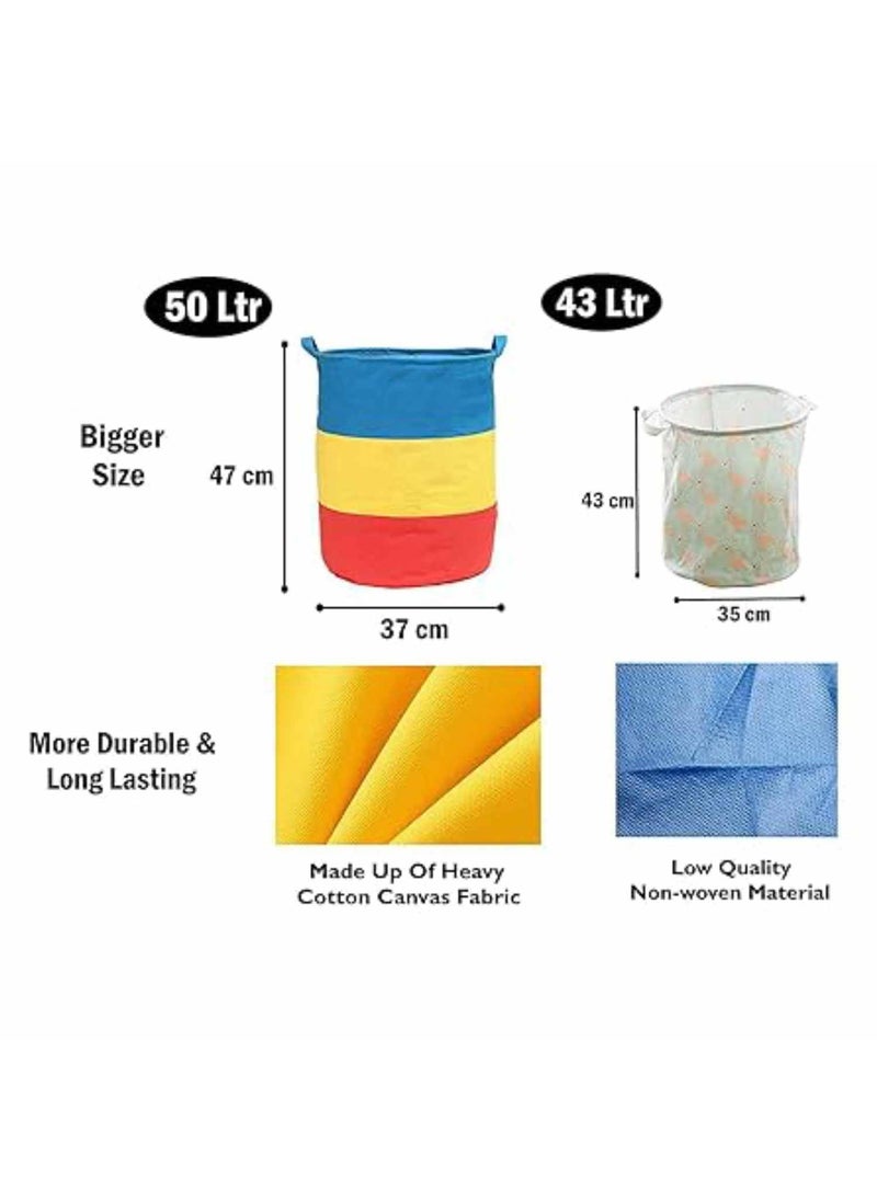 SYSTEMIZE Systemize Laundry Bag Basket for clothes Toys Storage organizer dirty cloth organiser box MultiPack of 2  - Image 2