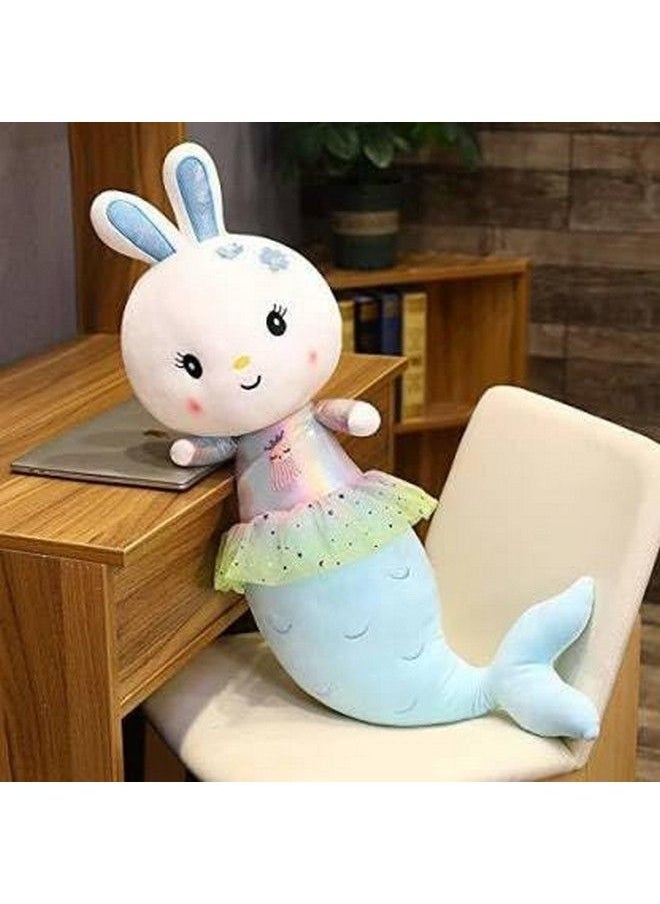 Tickles - Beautiful Mermaid Rabbit Senca Bunny Soft Stuffed Plush Animal Toy For Kids Room (Size: 50 Cm; Color: Blue) - Image 1
