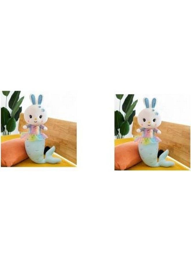 Tickles - Beautiful Mermaid Rabbit Senca Bunny Soft Stuffed Plush Animal Toy For Kids Room (Size: 50 Cm; Color: Blue) - Image 1