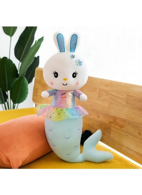 Beautiful Mermaid Rabbit Senca Bunny Soft Stuffed Plush Animal Toy For Kids Room (Size: 50 Cm; Color: Blue)