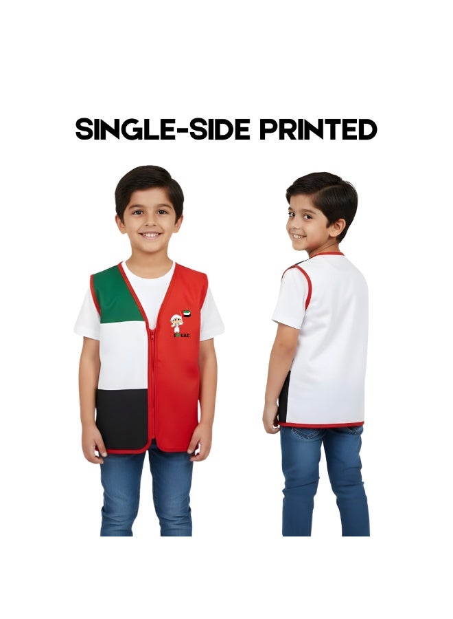 PRINTSHOP4ME UAE National Day Kids Boys UAE Vest | Stylish Boys Vests | COMBO includes - UAE VEST | UAE CAP | BUTTON BADGE | HAND FLAG | UAE RIBBON - Image 4
