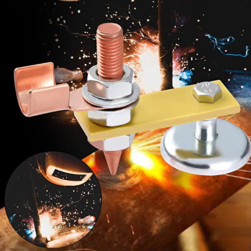 Fpxnb 2 Pack Magnetic Welding Support Ground Clamp Tools with 2 Conductive Rods, Welding Magnet Head Strong Magnetism Large Suction, Copper Tail Welding Accessories Stability Clamps - Image 2
