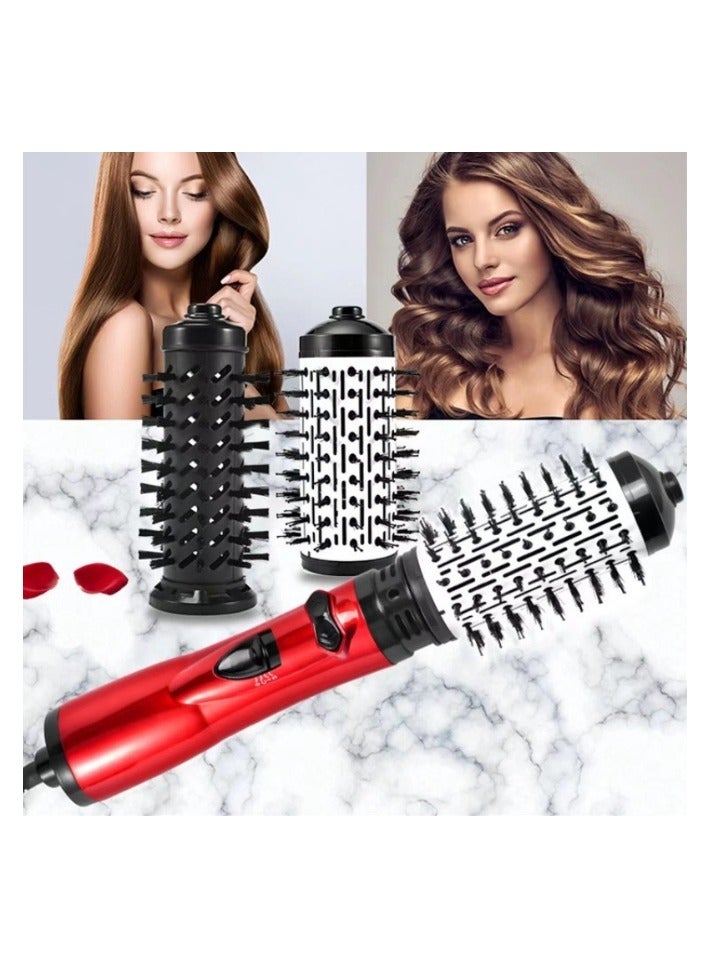 فرشاة حرارية، فرشاة تصفيف الشعر بالهواء الساخن 3 في 1 قابلة للدوران 360 درجة - مجفف شعر، فرشاة تجعيد الشعر، ومكواة فرد الشعر لتصفيفات شعر متعددة الاستخدامات - Image 3