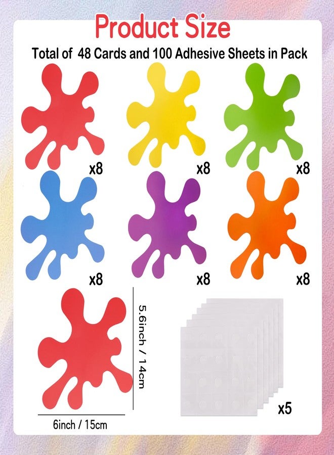 Vuzvuv 60 Pcs Colorful Paint Splatter Paper Cutouts for Art Painting Theme Birthday Party Decorations Bulletin Board Class Decoration for School Party Supplies for Craft Wall Decor - Image 2