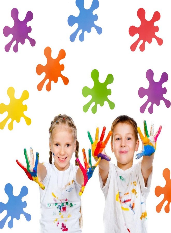 Vuzvuv 60 Pcs Colorful Paint Splatter Paper Cutouts for Art Painting Theme Birthday Party Decorations Bulletin Board Class Decoration for School Party Supplies for Craft Wall Decor - Image 4