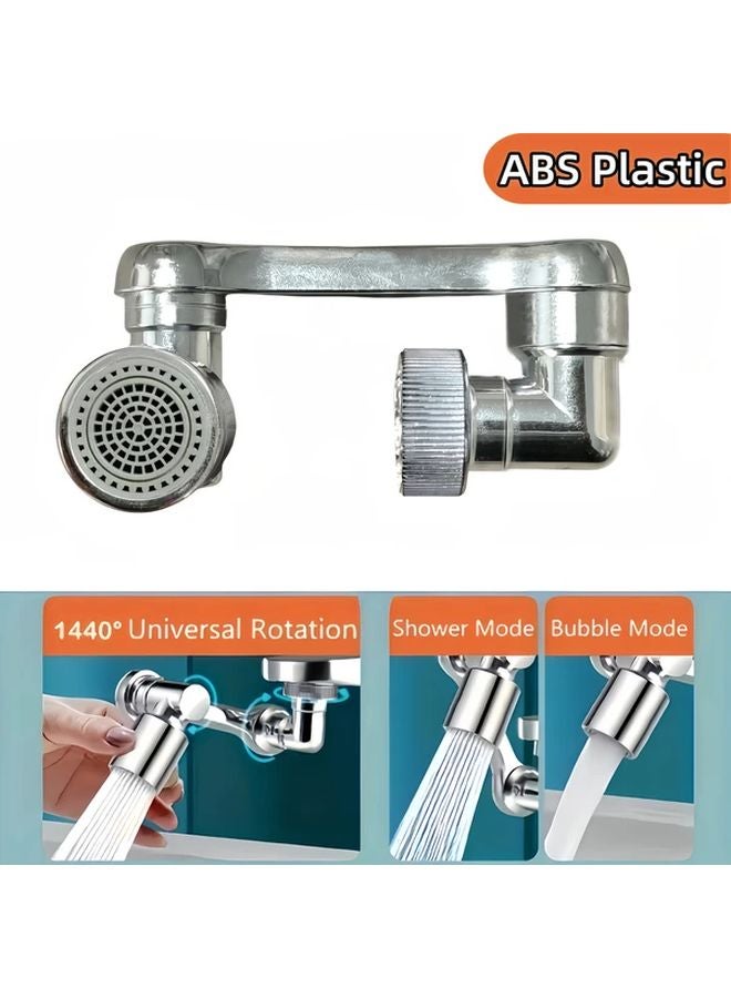 Adjustable Faucet Aerator Extender 1440 Swivel Water Saving Crystal Silvery Two Spray Modes - Image 1