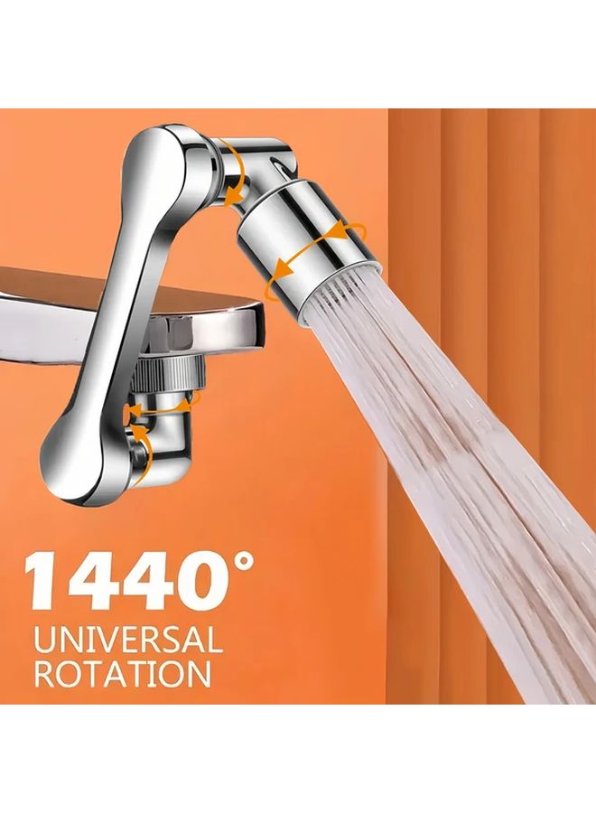 Adjustable Faucet Aerator Extender 1440 Swivel Water Saving Crystal Silvery Two Spray Modes - Image 2