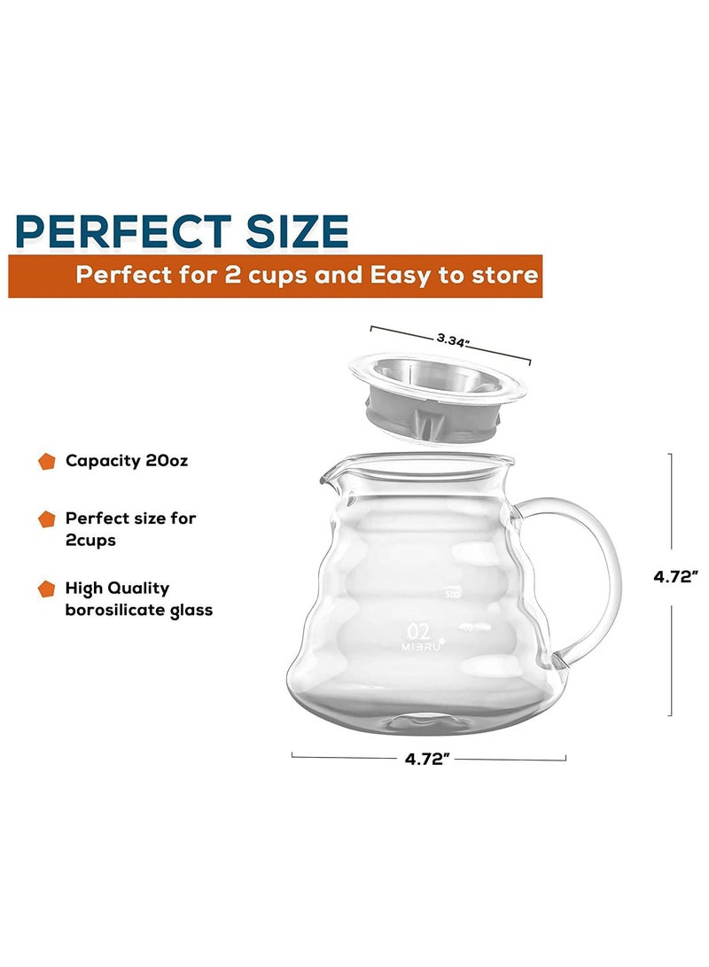 ميبرو طقم تقطير مكينة قهوة بطريقة v60 مجموعة من 4 قطع - Image 4