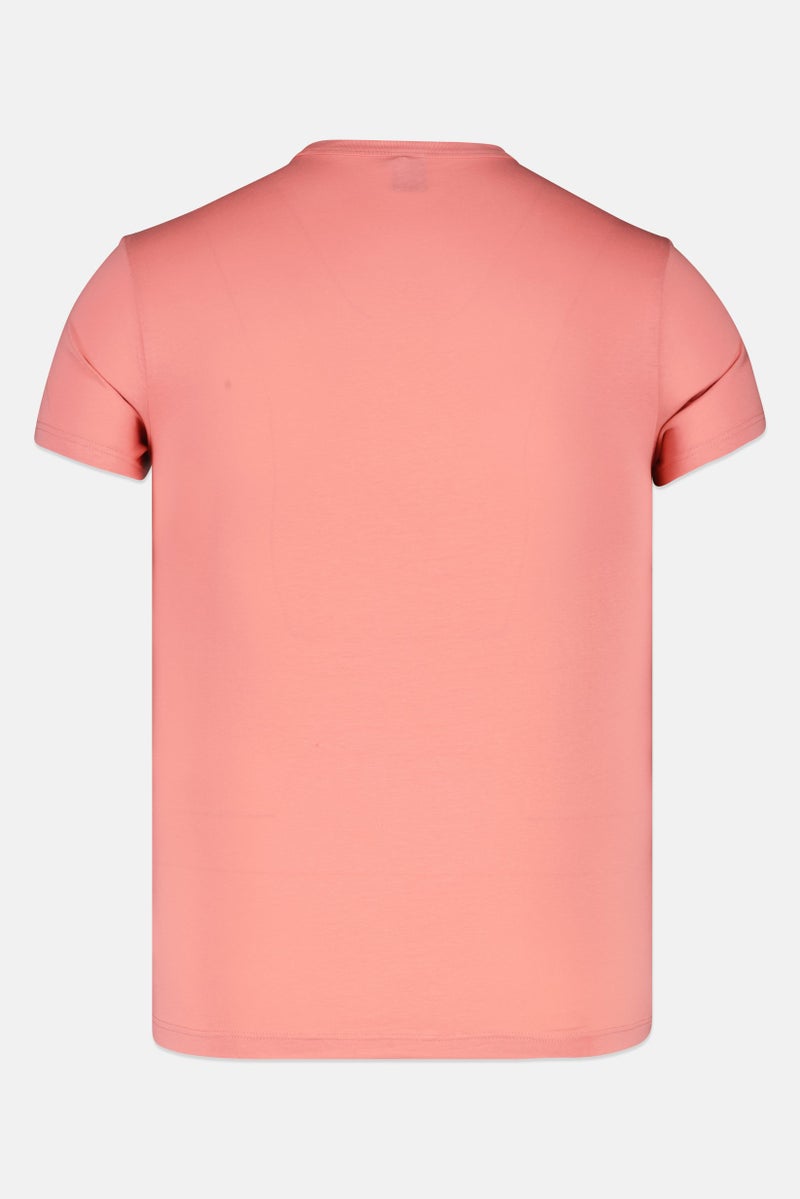 G-Star RAW تي شيرت رجالي بأكمام قصيرة وياقة دائرية بشعار العلامة التجارية، وردي - Image 3