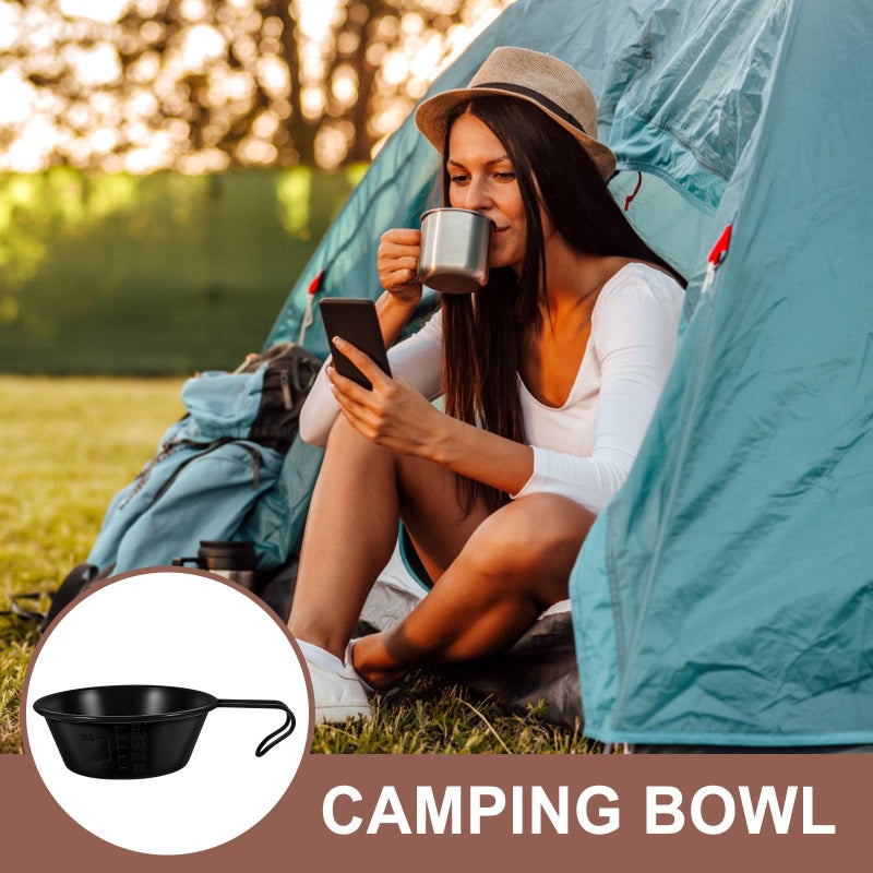 Stainless Steel Camping Bowl with Handle 304 Food Grade Portable Outdoor Hiking Picnic - Image 5