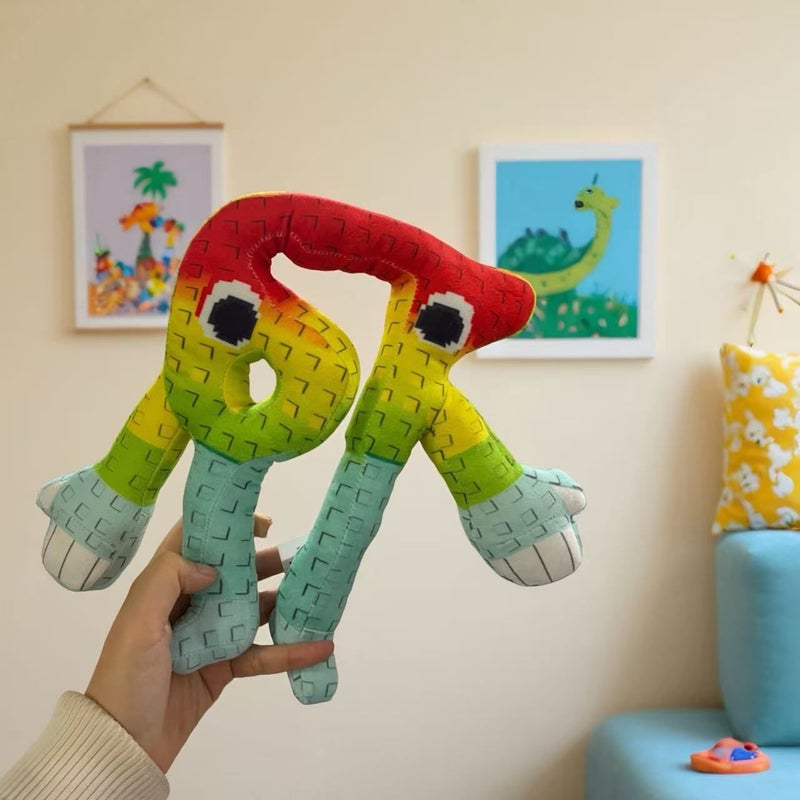 Rainbow Gradient People Plush Toys Funny Letter Dolls Birthday Gift Decor - Image 3