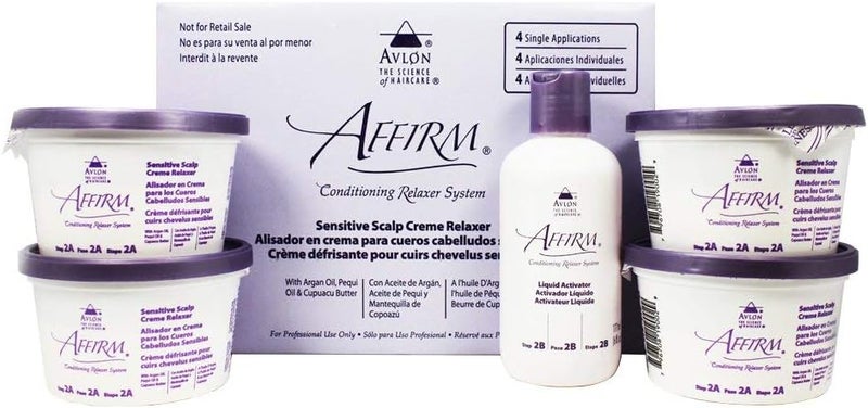 Affirm Conditioning Relaxer System - Sensitive Scalp Creme Relaxer Kit with Liquid Activator for 4 Applications - Image 1