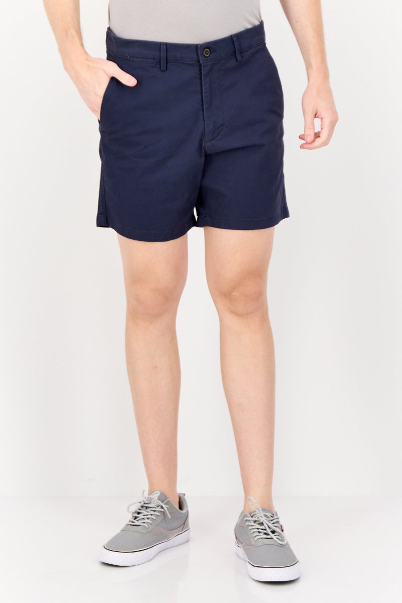 GAP Men 7 Inseam Solid Chino Shorts, Navy - Image 1