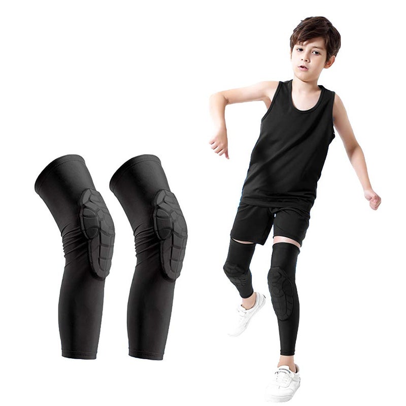 Luwint Children Volleyball Knee Pads - Boys & Girls Compression Armour Protective Knee Brace Support for Running Football Basketball Baseball Bowling Tennis Hockey Sports, 1 Pair (Large) - Image 2