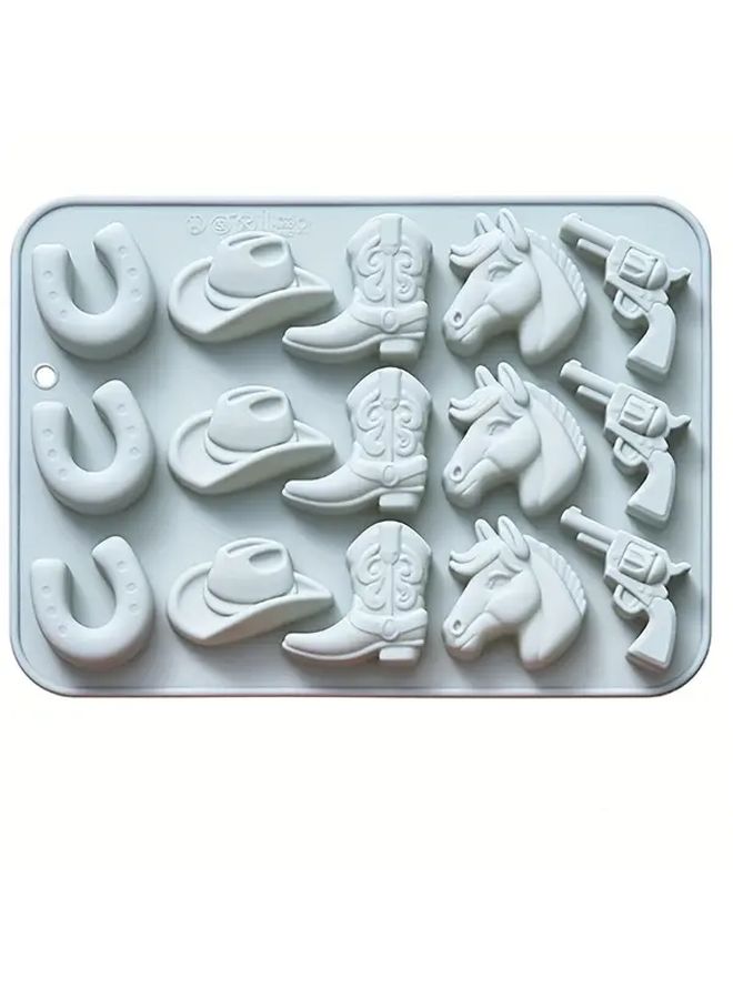 Cowboy Theme Silicone Molds Denim Stencil Pink Flexible Baking Tools For Cupcakes Fondant Candy Chocolate - Image 5