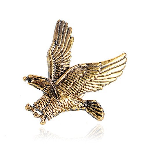 MINGHUA Gold Silver Flying Eagle Brooch Pins for Men (Golden) - Image 1