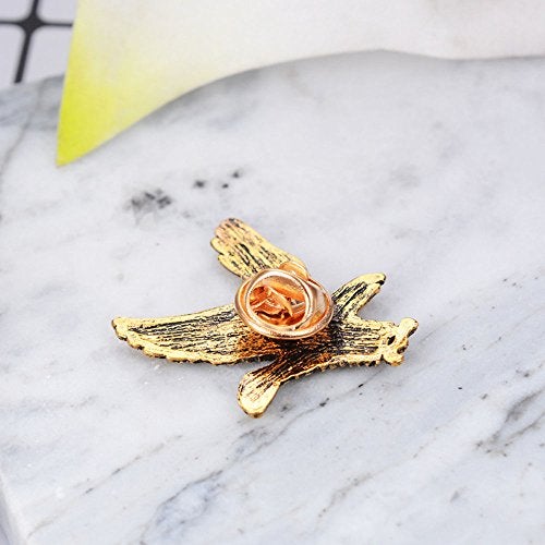 MINGHUA Gold Silver Flying Eagle Brooch Pins for Men (Golden) - Image 5