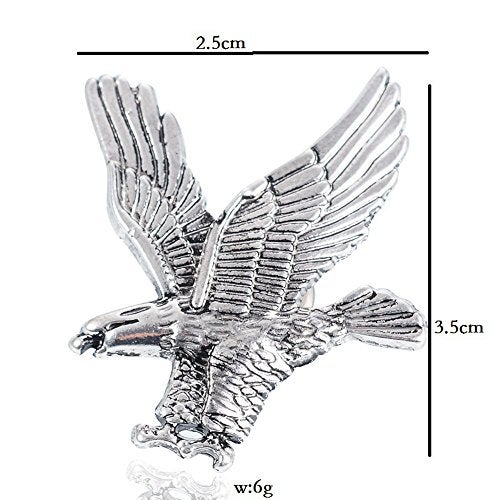 MINGHUA Gold Silver Flying Eagle Brooch Pins for Men (Golden) - Image 3