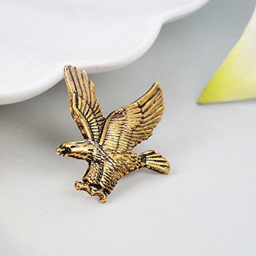 MINGHUA Gold Silver Flying Eagle Brooch Pins for Men (Golden) - Image 2