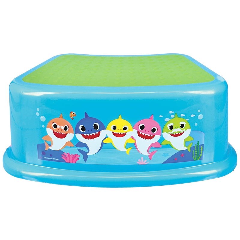 ginsey PinkFong Baby Shark Bathroom Step Stool for Kids Using The Toilet and Sink - Kids Step Stool, Potty Training, Non-Slip, Bathroom, Kitchen, Lightweight - Image 1